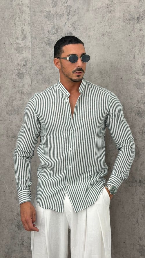 Camicia Lino Narrow Lines Slim Fit
