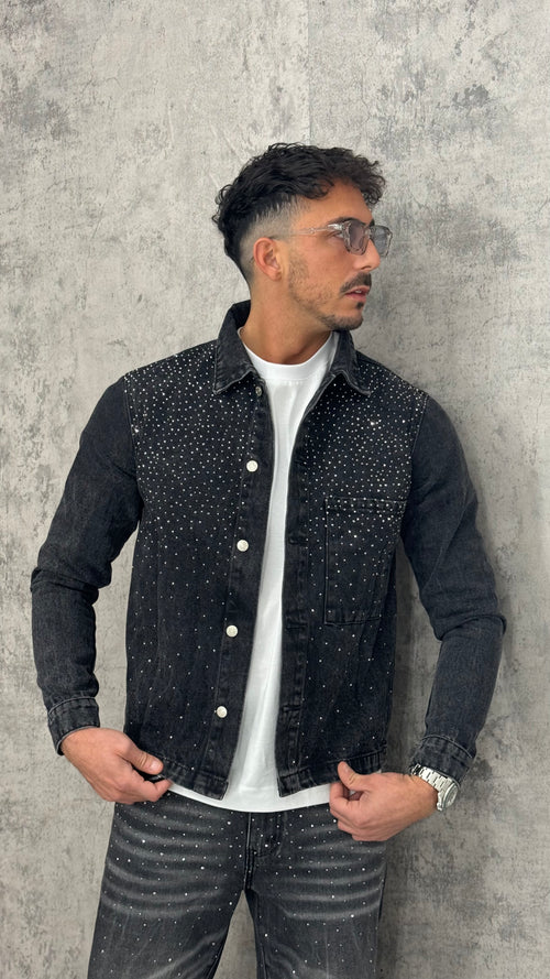 Black Sparkle Denim Jacket