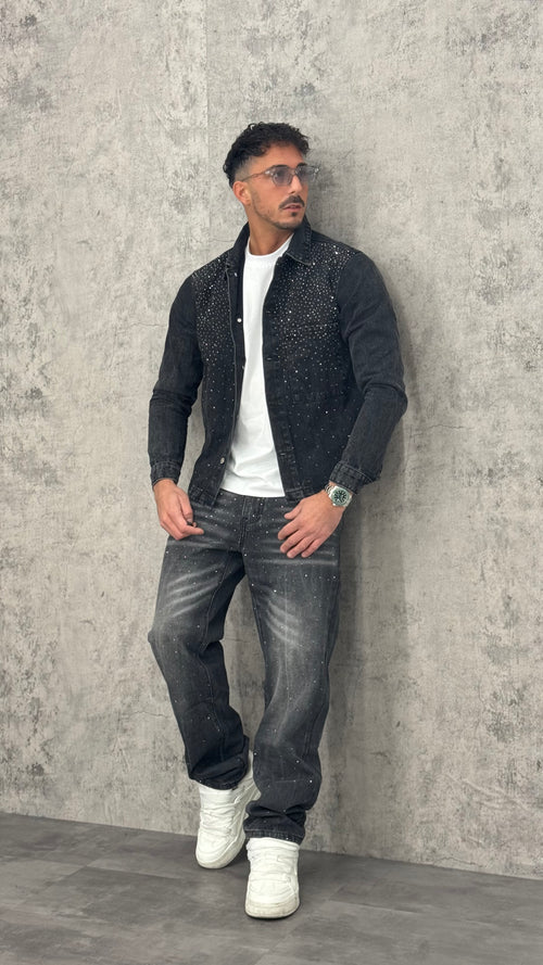 Black Sparkle Denim Jacket