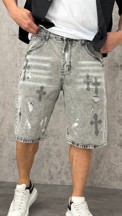 Pantaloncino Jeans Grey Cross