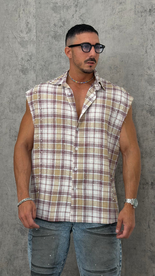 Camicia Smanicata Crystal Squared