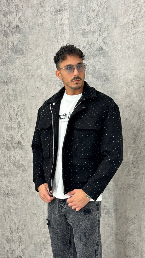 Giacca Crop Sparkle Zip