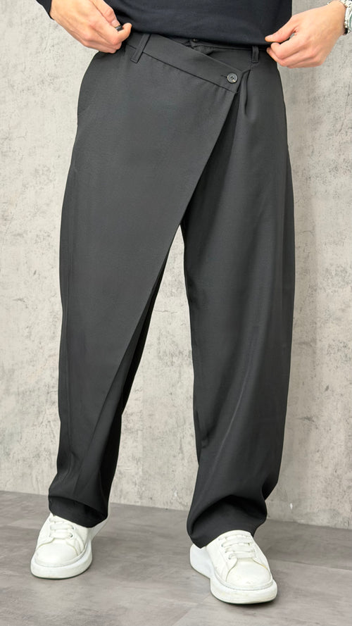 Pantaloni Over Double Button