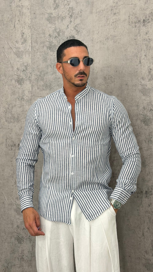 Camicia Lino Narrow Lines Slim Fit