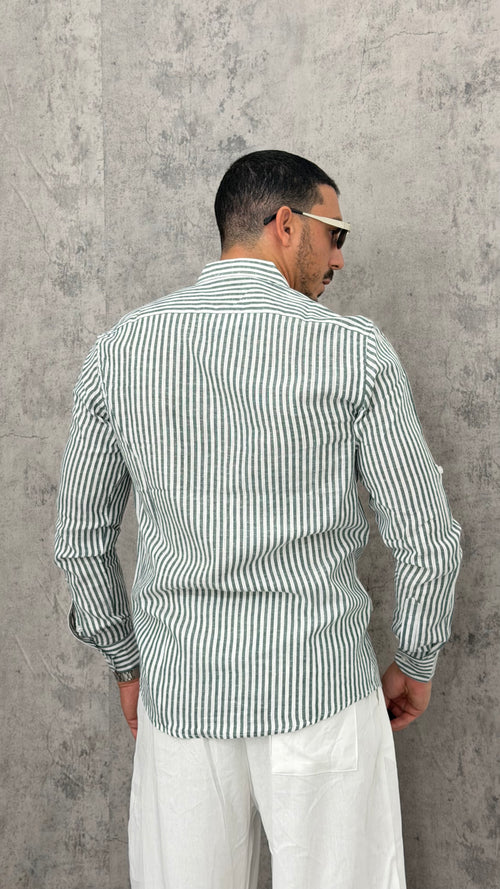 Camicia Lino Narrow Lines Slim Fit