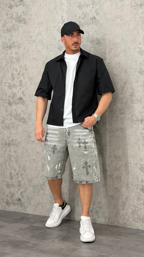 Pantaloncino Jeans Grey Cross