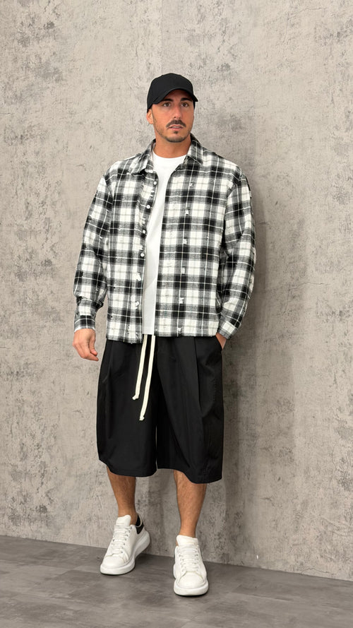 Camicia Ripped Grid
