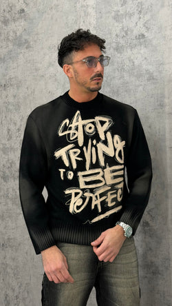 Maglia Destroyed Beige Paint