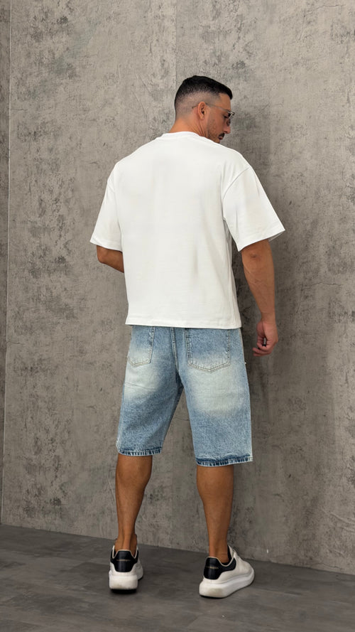 Pantaloncino Denim Worked Shine