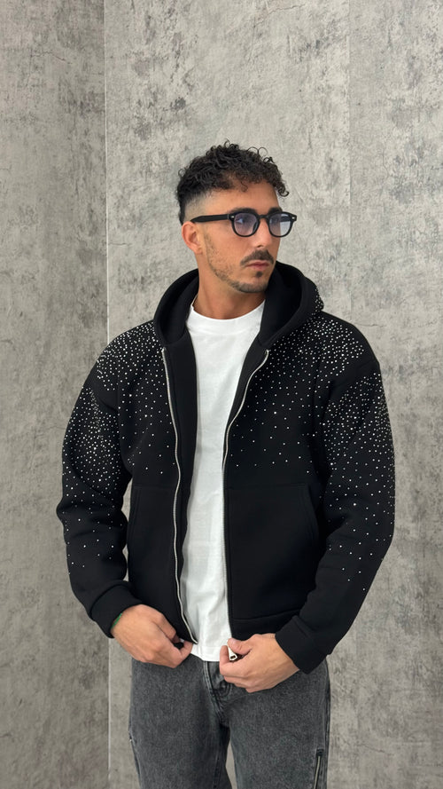 Felpa Glitter Hood Zip