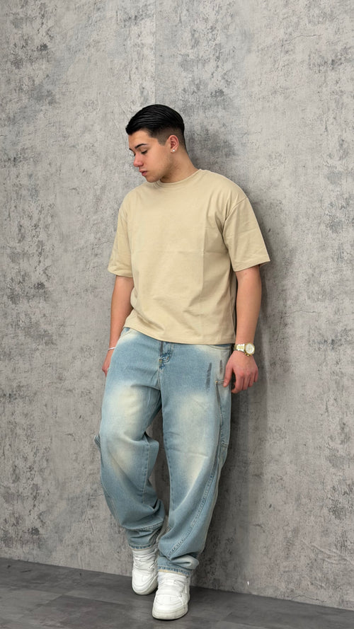 Jeans Balloon Fade Side Pocket