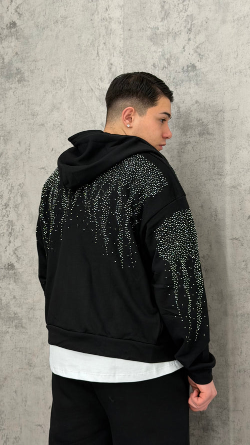 Felpa Fire Glitter Hood Zip