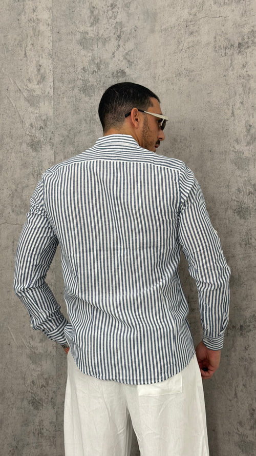 Camicia Lino Narrow Lines Slim Fit