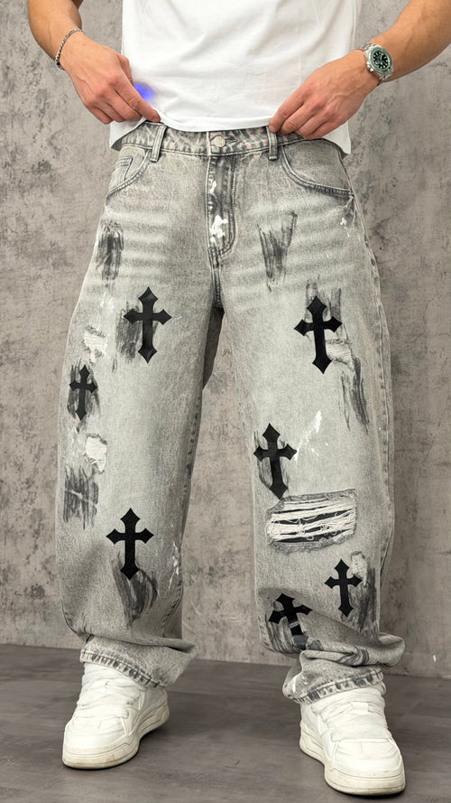 Jeans Balloon Black Cross