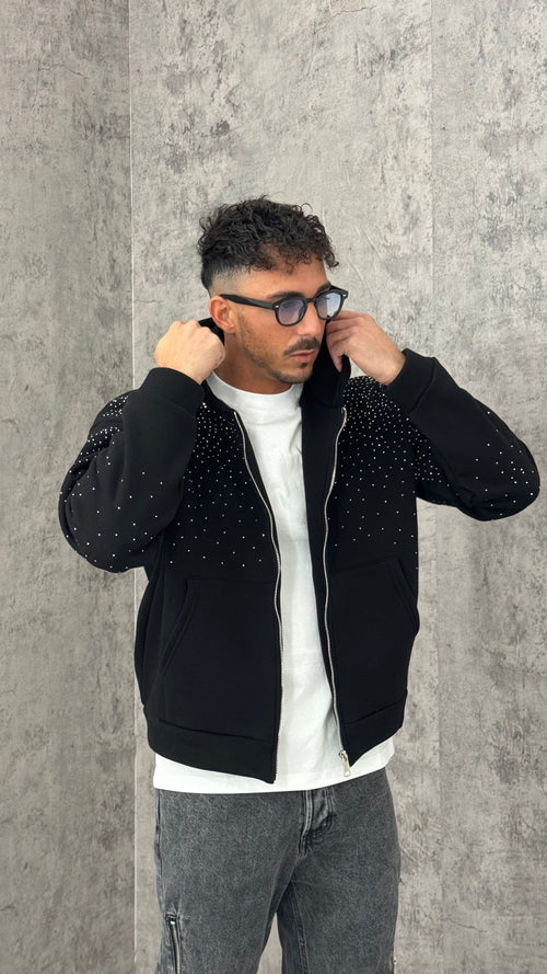 Felpa Glitter Hood Zip