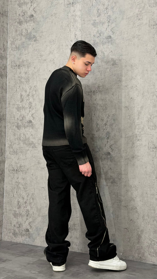Jeans Baggy Zipped Black
