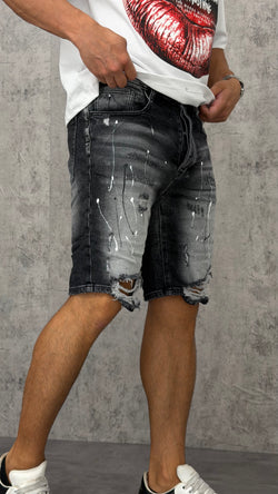 Pantaloncino Denim Black Paint