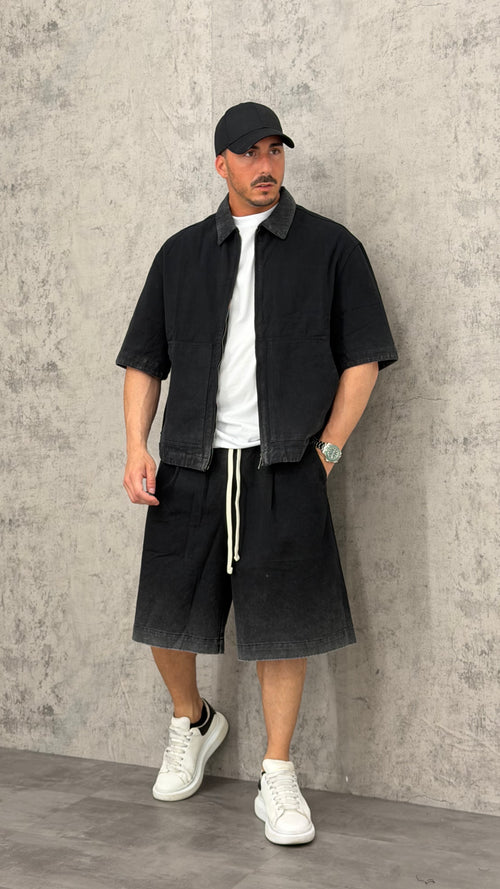 Coordinato Jeans Black Loose Fit
