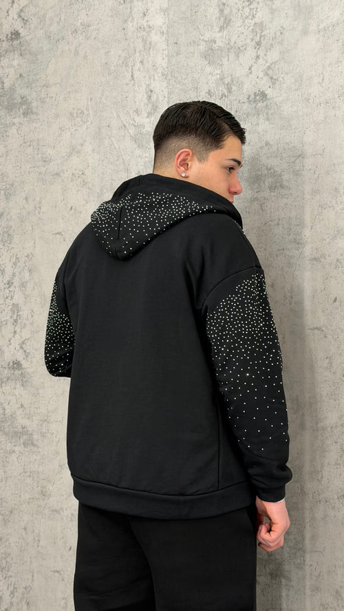 Felpa Glitter Hood Zip Primaverile Regular