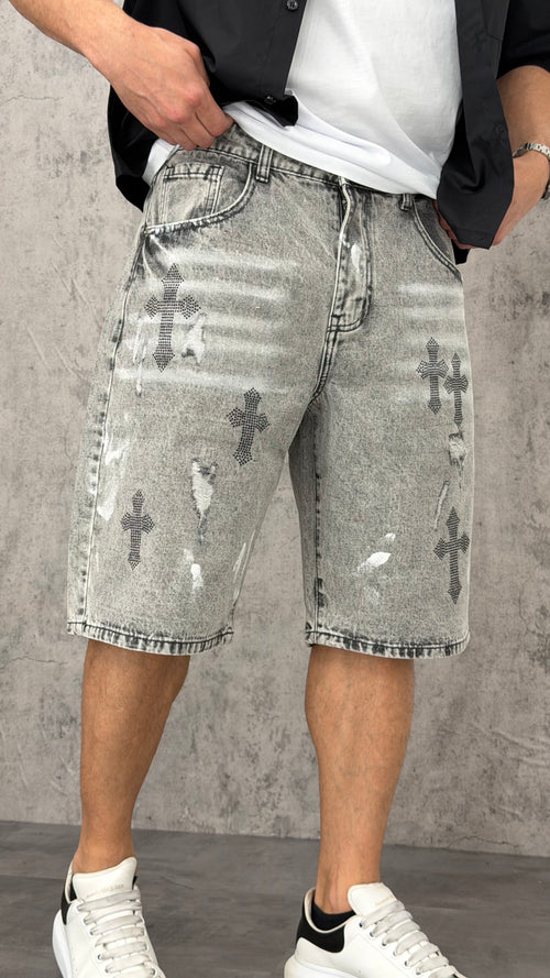 Pantaloncino Jeans Grey Cross