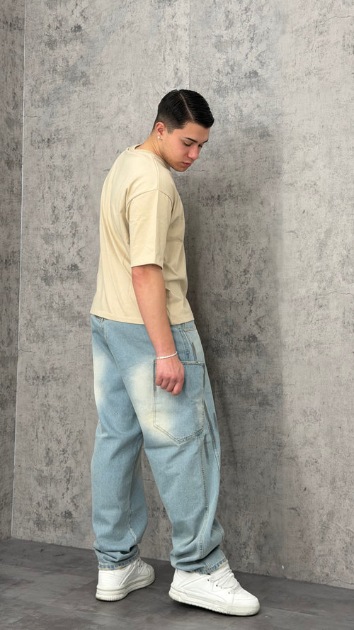 Jeans Balloon Fade Side Pocket