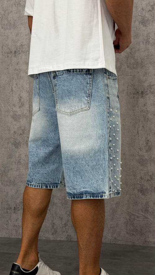 Pantaloncino Denim Worked Shine