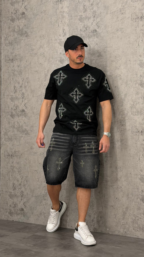 Pantaloncino Black Cross Sparkle