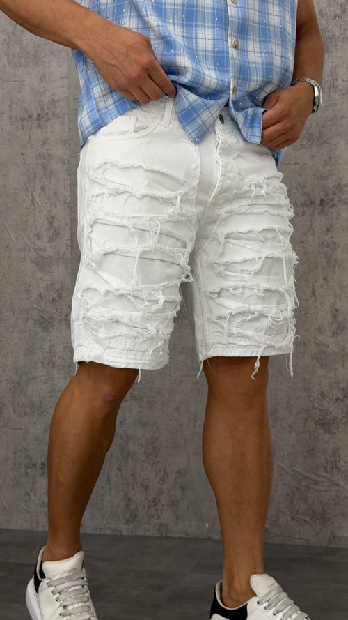 Pantaloncino Jeans Destroyed B&W