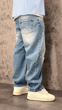 Jeans Balloon Light Washed Ripped