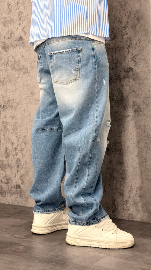 Jeans Balloon Light Washed Ripped