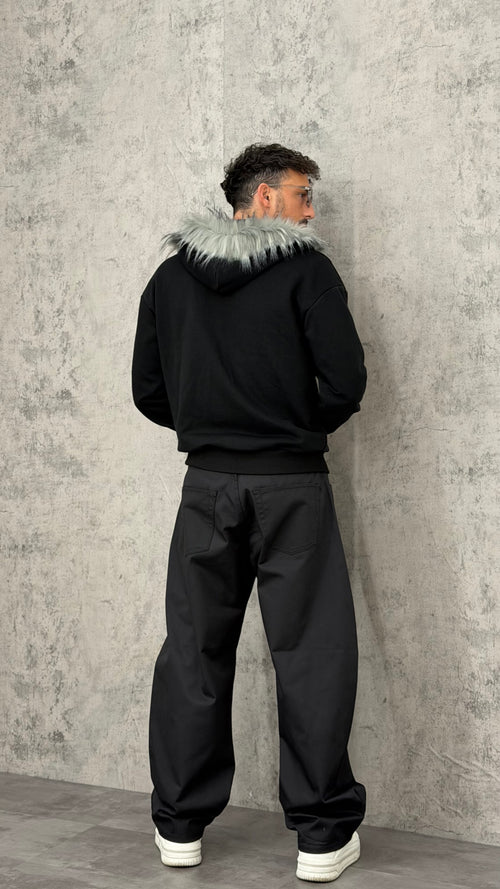 Felpa Zip Fur Hooded