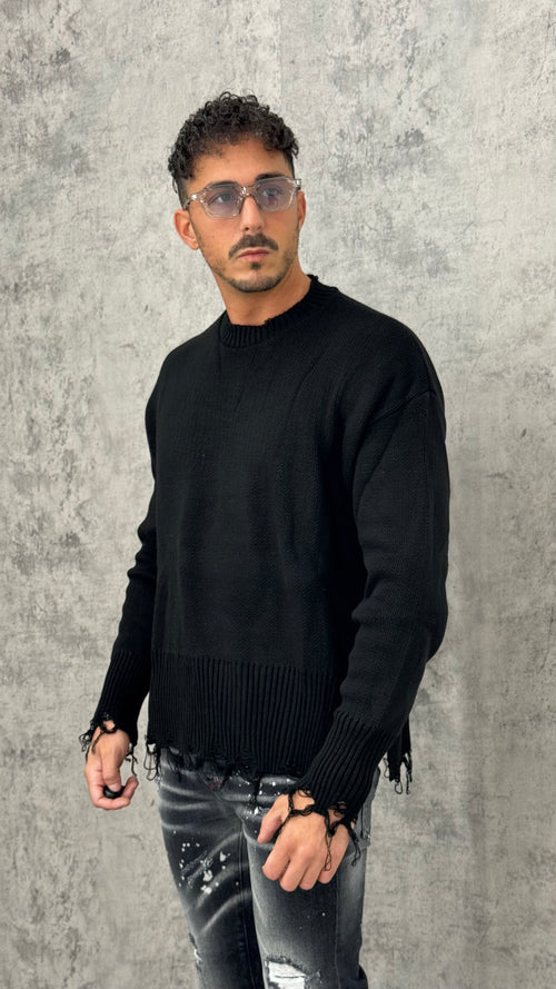 Maglioncino Crop Ripped Edge