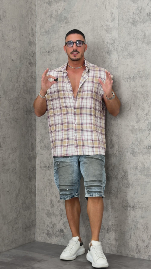 Camicia Smanicata Crystal Squared