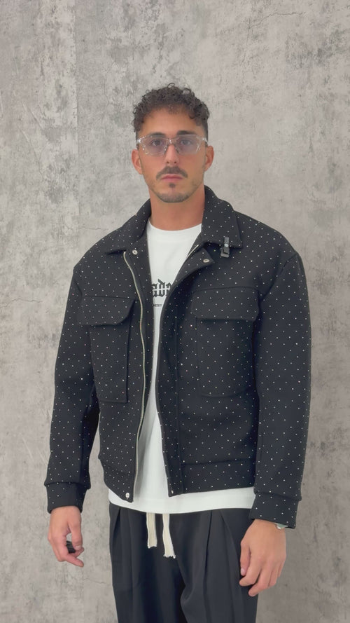 Giacca Crop Sparkle Zip